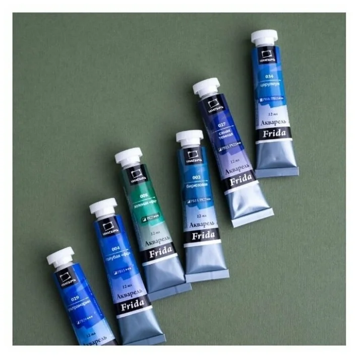 Набор акварели Малевичъ Frida, Sea, 6 цветов по 12 мл